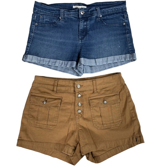 Forever21 Denim size 30 jean shorts & No Boundaries dark khaki shorts EUC - Picture 1 of 16